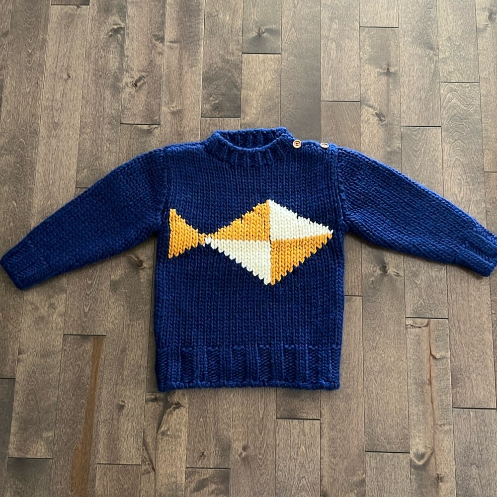 Bobo Choses Navy Wool-Blend Sweater 6-7 years